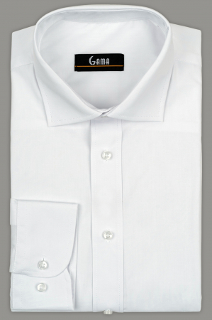 Camasa alba din bumbac slim fit [0]