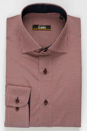 Camasa alba regular cu carouri mici [0]