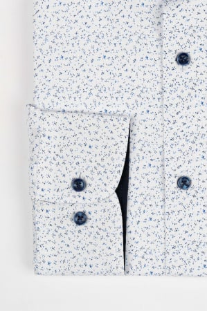 Camasa alba regular cu imprimeu bleumarin si bleu [2]