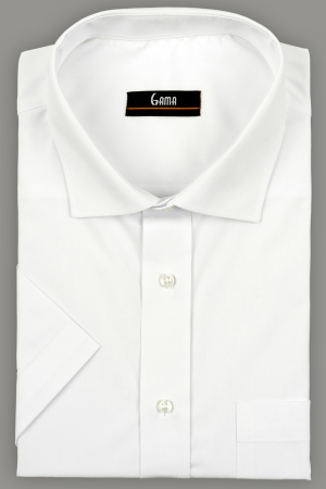 Camasi maneca scurta - Camasa alba regular fit cu maneca scurta