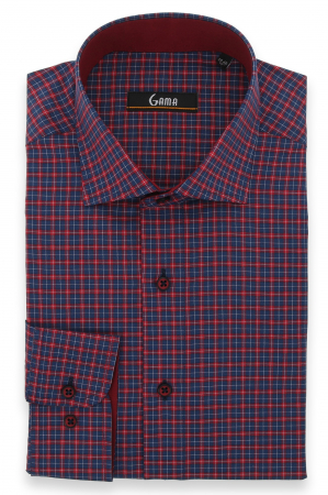 Camasa albastra cu carouri rosii marime exceptionala [0]