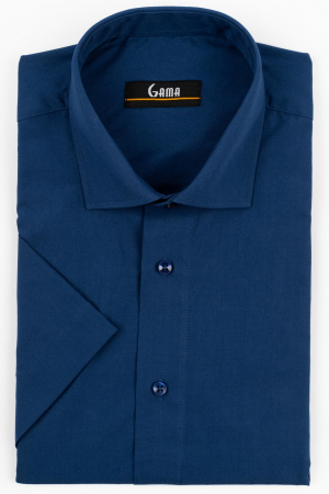 Camasi barbati - Camasa albastra cu maneca scurta 2XL-4XL