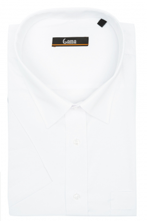 Camasi maneca scurta - Camasa barbati alba regular fit cu maneca scurta 2XL-4XL