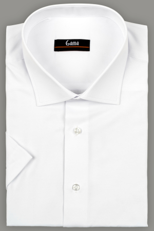 Camasi barbati - Camasa barbati alba regular fit cu maneca scurta 5XL-6XL