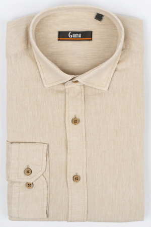 Camasa barbati casual regular bej din in [3]