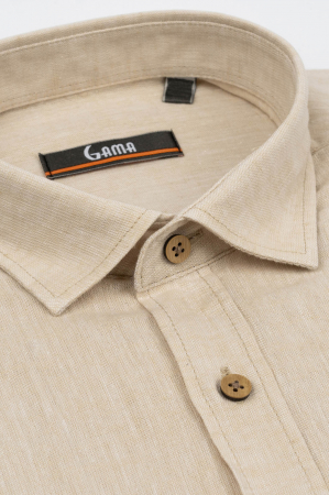 Camasa barbati casual regular bej din in [4]