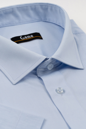 Camasa barbati regular fit bleu cu maneca scurta 5XL-6XL [1]
