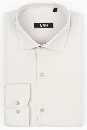 Camasi barbati - Camasa barbati gri regular fit cu lycra
