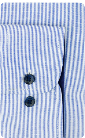 Camasa barbati regular alba cu dungi bleumarin [2]