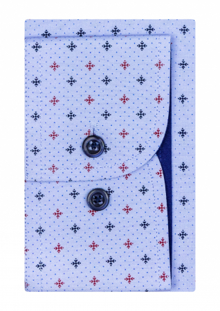 Camasa barbati slim bleu cu imprimeuri [2]