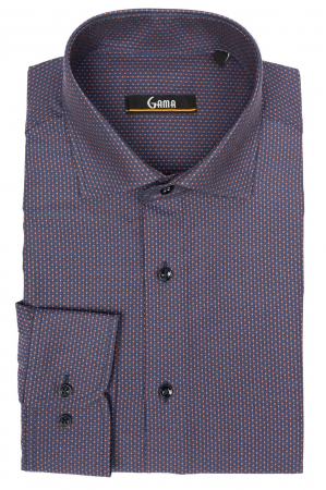 Camasa barbati regular bleumarin cu picouri maro [1]