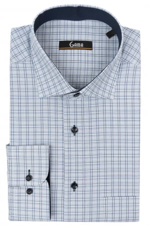 Camasa barbati regular cu carouri bleu deschis [0]
