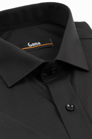 Camasa barbati regular fit neagra cu maneca scurta 5XL-6XL [1]