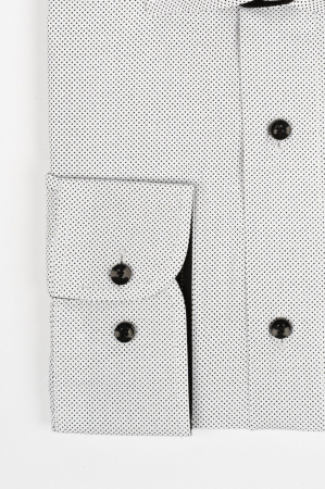 Camasa barbati regular fit alba cu buline negre [1]