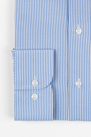 Camasa barbati slim fit alba cu dungi albastre [1]