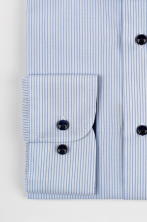 Camasa barbati regular fit alba cu dungi bleu 2XL-4XL [1]