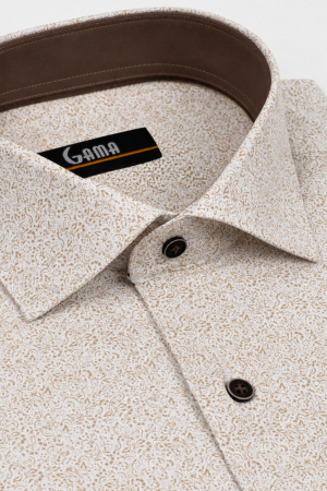 Camasa barbati regular fit alba cu imprimeu cappuccino CONFORT [1]
