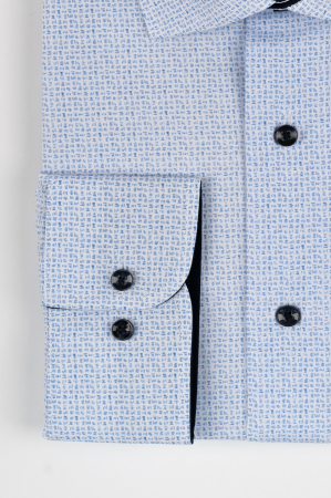 Camasa barbati regular fit alba  cu imprimeu bleu  2XL-4XL [1]