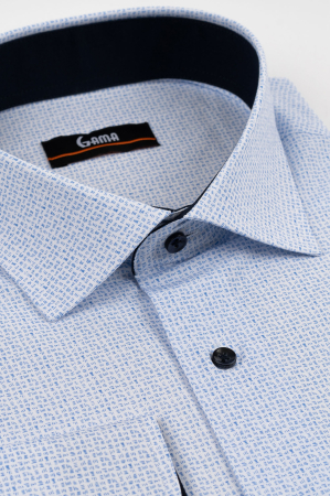 Camasa barbati regular fit alba  cu imprimeu bleu  2XL-4XL [2]