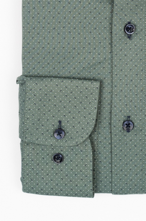 Camasa barbati slim fit verde cu imprimeu bleumarin si alb CONFORT [1]