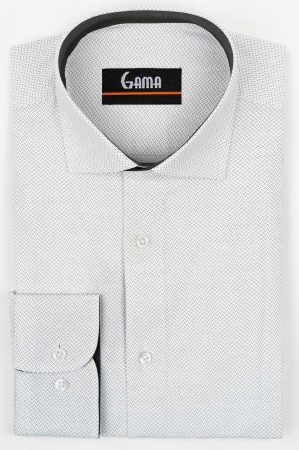 Camasi cu imprimeuri - Camasa barbati slim fit alba cu imprimeu verde