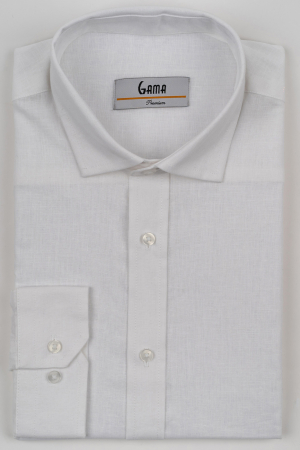 Camasa barbati regular fit alba din in PREMIUM - guler clasic [2]