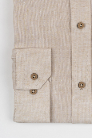 Camasa barbati slim fit bej din in PREMIUM - guler clasic [3]