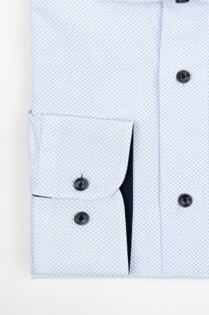 Camasa barbati regular fit alba cu imprimeu bleu [1]