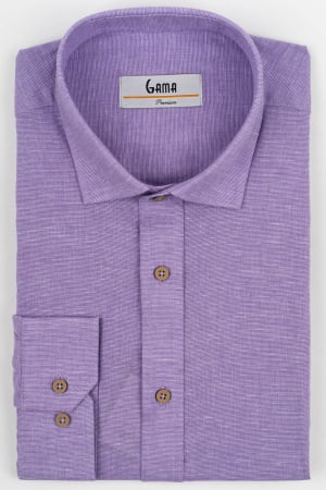 Camasa barbati regular fit mov din in PREMIUM - guler clasic [2]