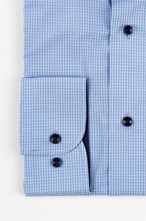 Camasa barbati regular fit bleu cu caro alb si albastru-deschis [1]