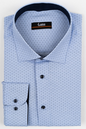 Camasi barbati - Camasa barbati regular fit bleu cu  imprimeu bleumarin 5XL - 6XL