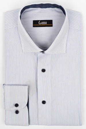 Camasi barbati - Camasa barbati regular fit bleu pal cu dungi bleu si bleumarin 3XL-4XL