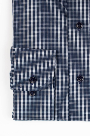 Camasa barbati regular fit bleumarin cu caro alb [1]