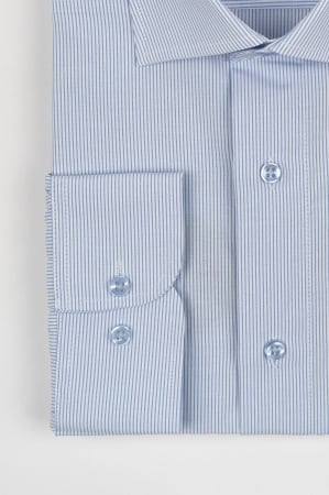 Camasa barbati regular fit alba cu dungi bleu 2XL - 4XL [1]