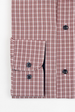 Camasa barbati regular fit roz cu carouri visinii [1]