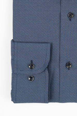 Camasa barbati regular fit bleumarin cu imprimeu alb 5XL - 6XL [1]