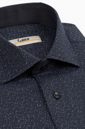 Camasa barbati regular fit bleumarin cu imprimeu alb CONFORT [2]