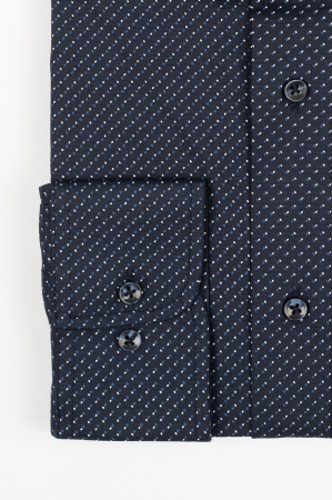 Camasa barbati regular fit bleumarin cu imprimeu alb si albastru PREMIUM [1]