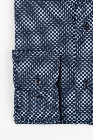 Camasa barbati regular fit  bleumarin cu imprimeu geometric bleu [1]