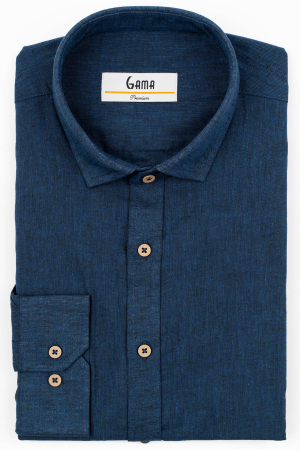 Camasa barbati regular fit dark-navy din in PREMIUM - guler clasic [2]