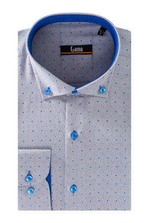Camasa barbati regular fit gri cu picaturi [0]