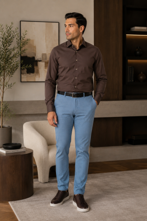 Camasi regular fit - Camasa barbati regular fit maro CONFORT