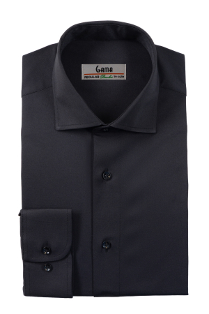 Camasi clasice - Camasa barbati slim  fit neagra cu BAMBUS