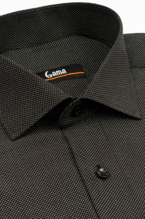 Camasa barbati regular fit neagra cu imprimeu alb [2]