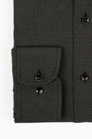 Camasa barbati regular fit neagra cu imprimeu alb [1]