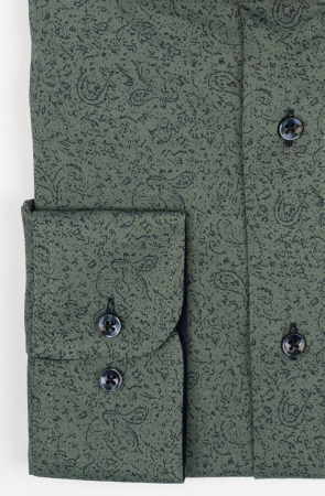 Camasa barbati regular fit verde cu imprimeu abstract bleumarin CONFORT [2]