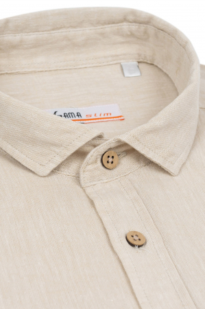 Camasa barbati slim fit din in bej [1]