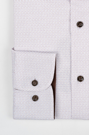 Camasa barbati slim fit alba cu imprimeu bordo si insertie -CONFORT [1]