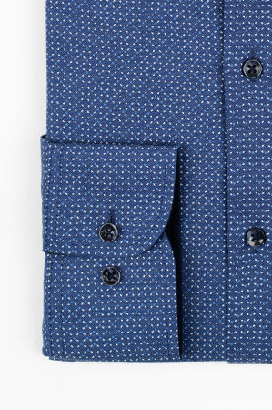 Camasa barbati slim fit albastra cu imprimeu alb si bleu TALL [1]