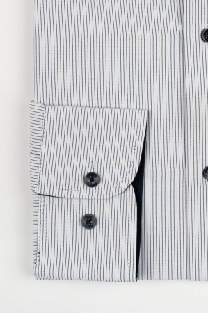 Camasa barbati slim fit alba cu dungi bleumarin [1]